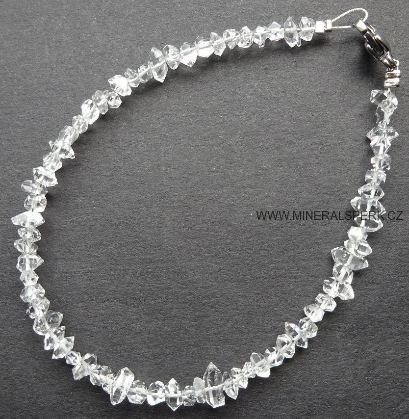 Luxusní náramek z přírodních krystalů minerálu Herkimer