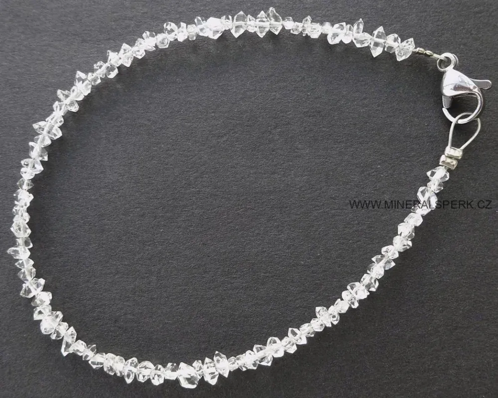 Luxusní náramek z přírodních krystalů minerálu Herkimer