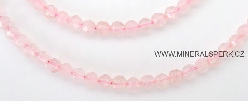 Elegantní náhrdelník z broušeného minerálu růženín