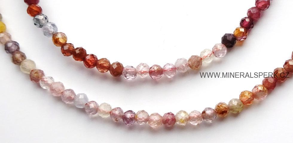 Elegantní náhrdelník z broušeného minerálu spinel