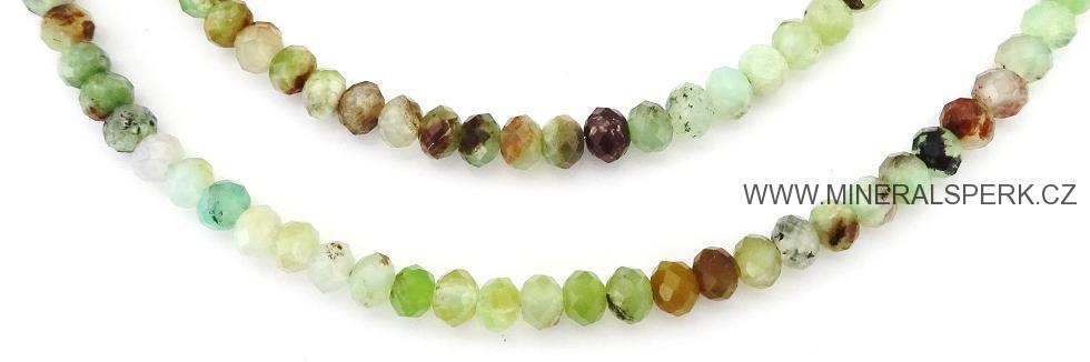 Elegantní náhrdelník z broušeného minerálu chryzopras