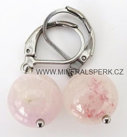 Elegantní náušnice z minerálu spodumen / kunzit
