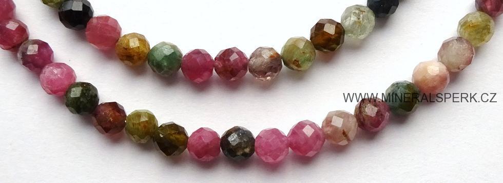 Elegantní náhrdelník z broušeného minerálu melounový turmalín 