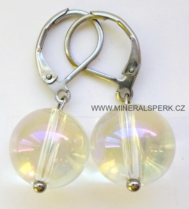 Elegantní náušnice z minerálu aqua aura křišťál