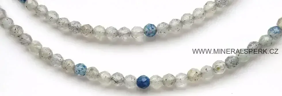 Elegantní náhrdelník z broušeného minerálu dumortierit v křišťálu