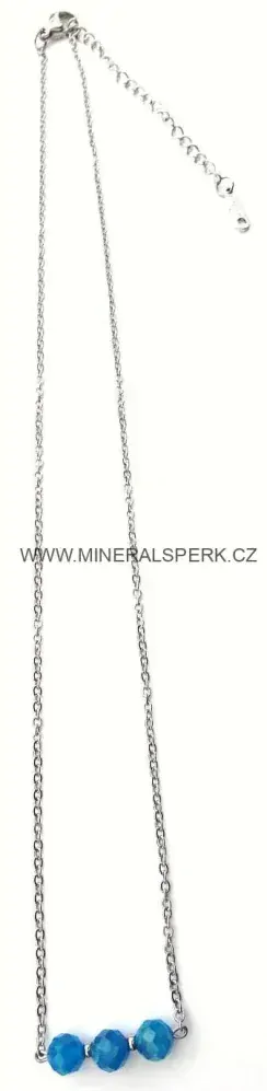 Elegantní řetízkový náhrdelník z broušeného minerálu apatit