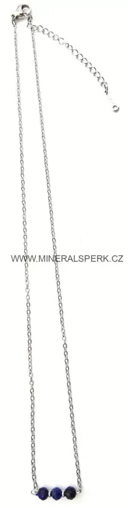 Elegantní řetízkový náhrdelník z broušeného minerálu lapis lazuli