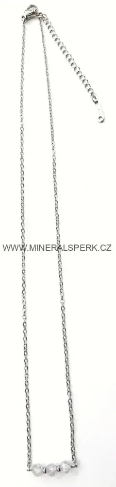 Elegantní řetízkový náhrdelník z broušeného minerálu kubický zirkon