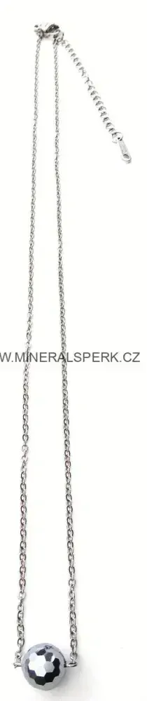 Elegantní řetízkový náhrdelník z broušeného minerálu terahertz
