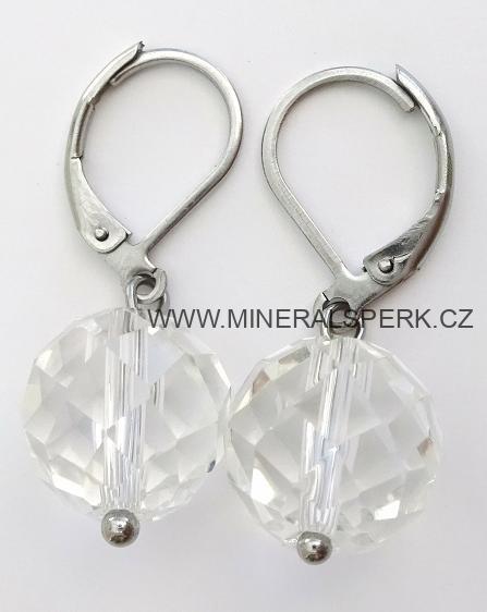 Elegantní náušnice z broušeného minerálu křišťál