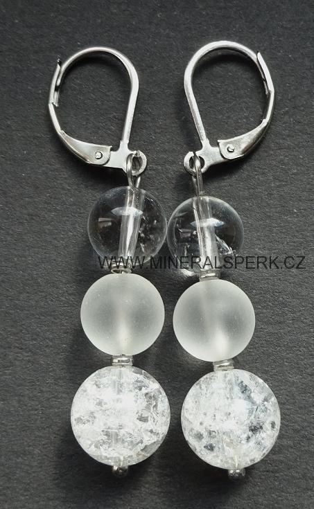 Elegantní náušnice z minerálu křišťál