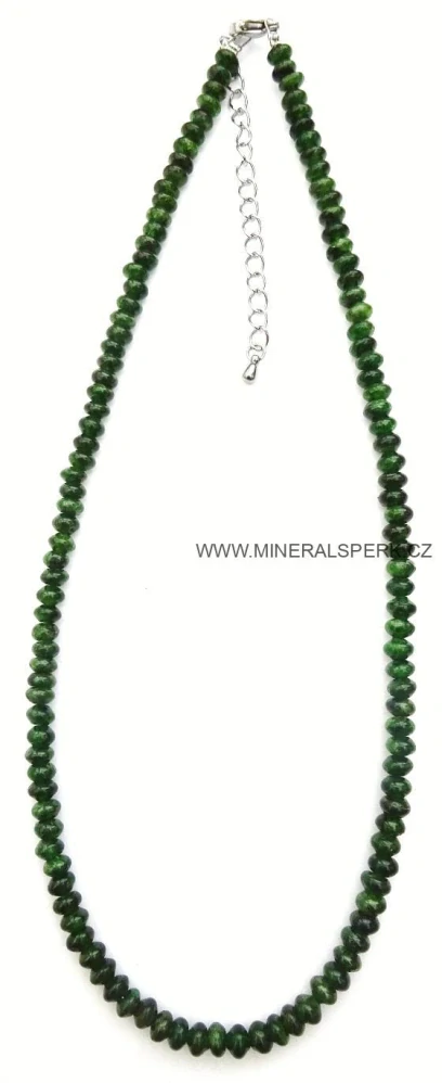 Elegantní náhrdelník z minerálu chromdiopsid