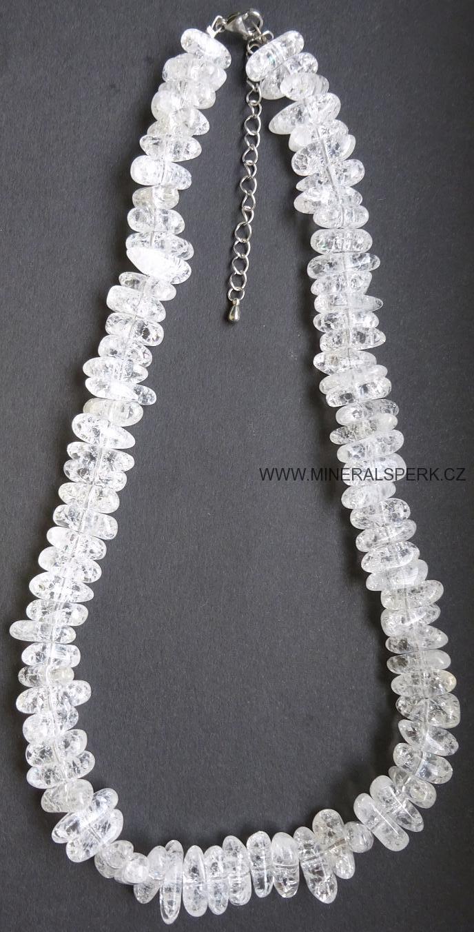 Elegantní náhrdelník z minerálu tříštěný křišťál