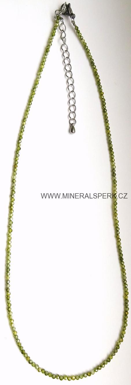 Elegantní náhrdelník z broušeného minerálu zirkon