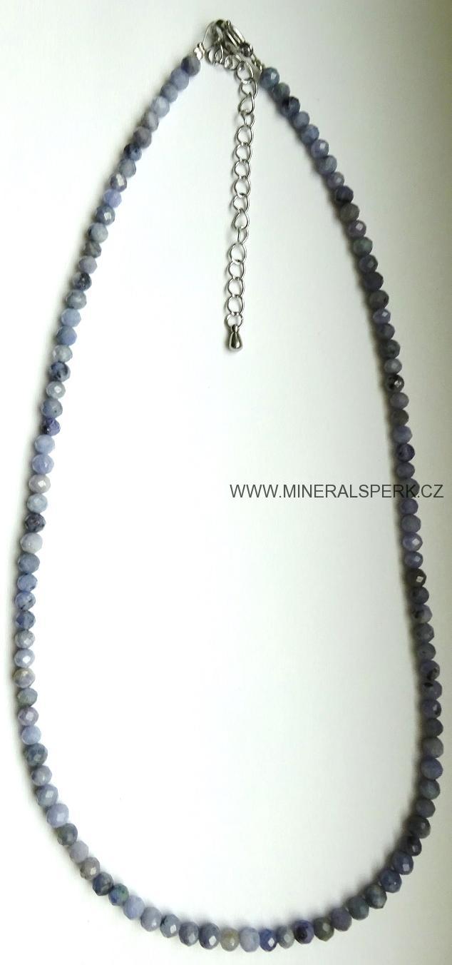 Elegantní náhrdelník z broušeného minerálu tanzanit
