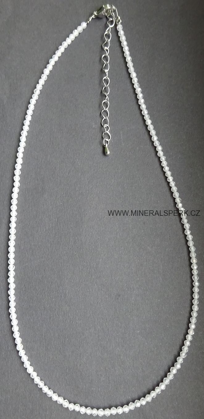 Elegantní náhrdelník z broušeného minerálu zirkon