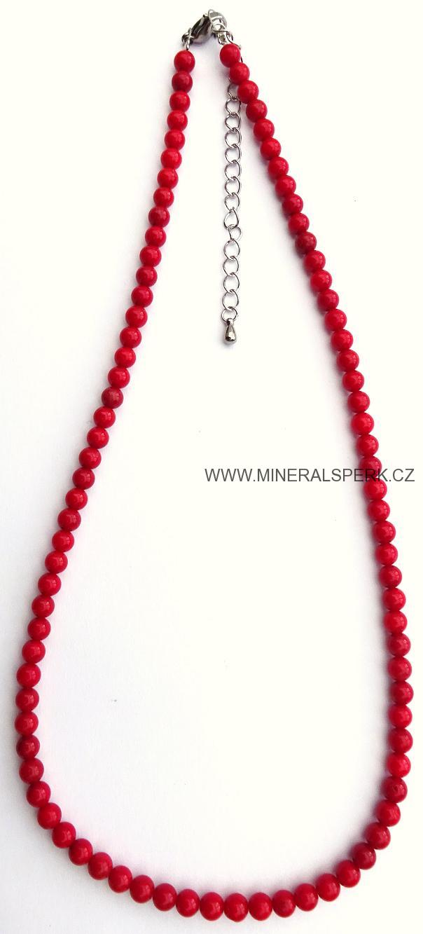 Elegantní náhrdelník z minerálu korál