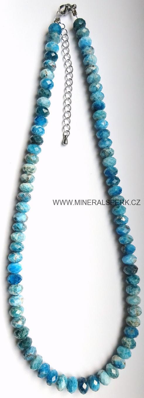 Elegantní náhrdelník z broušeného minerálu apatit