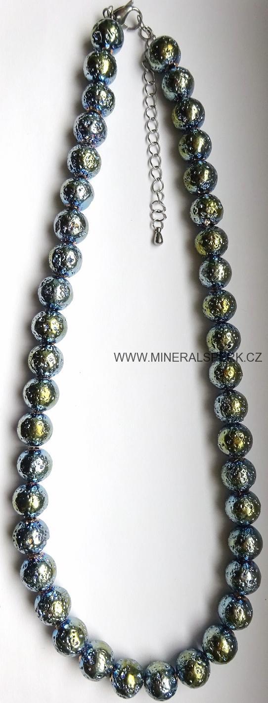 Elegantní náhrdelník z minerálu láva