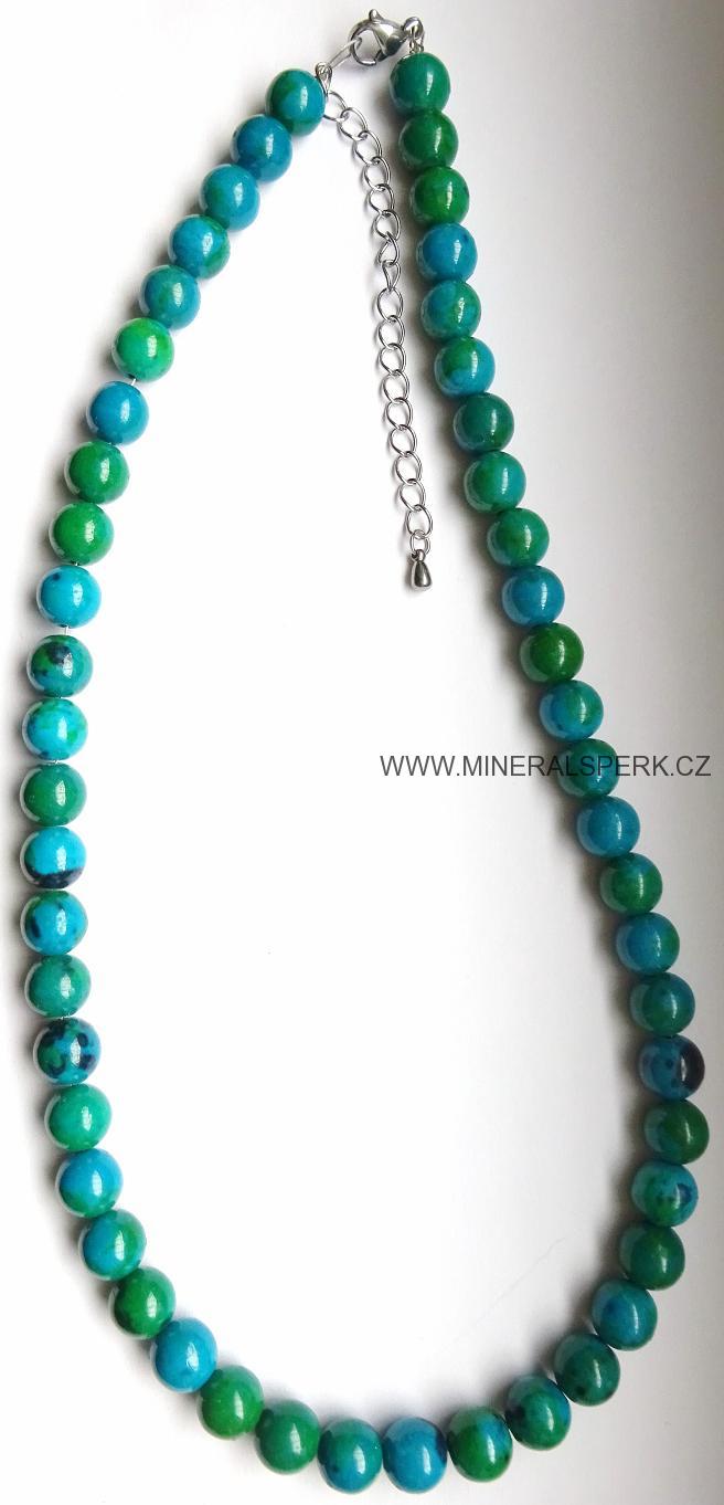 Elegantní náhrdelník z minerálu chryzokol