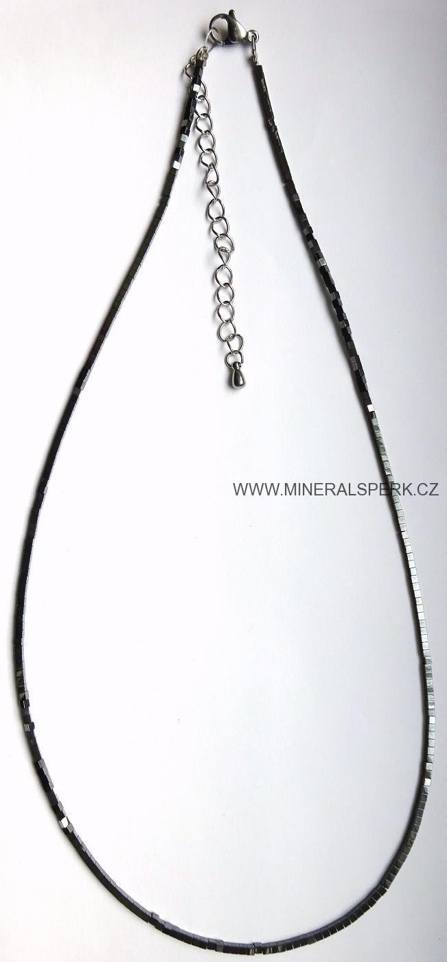Elegantní náhrdelník z minerálu hematit