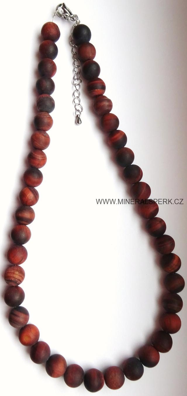 Elegantní náhrdelník z minerálu býčí oko - mat