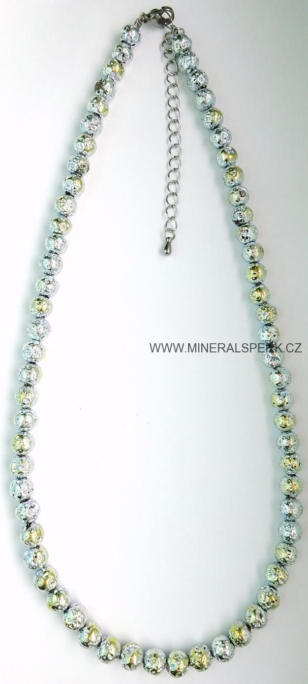 Elegantní náhrdelník z minerálu láva
