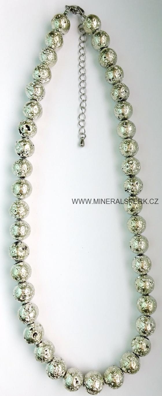 Elegantní náhrdelník z minerálu láva