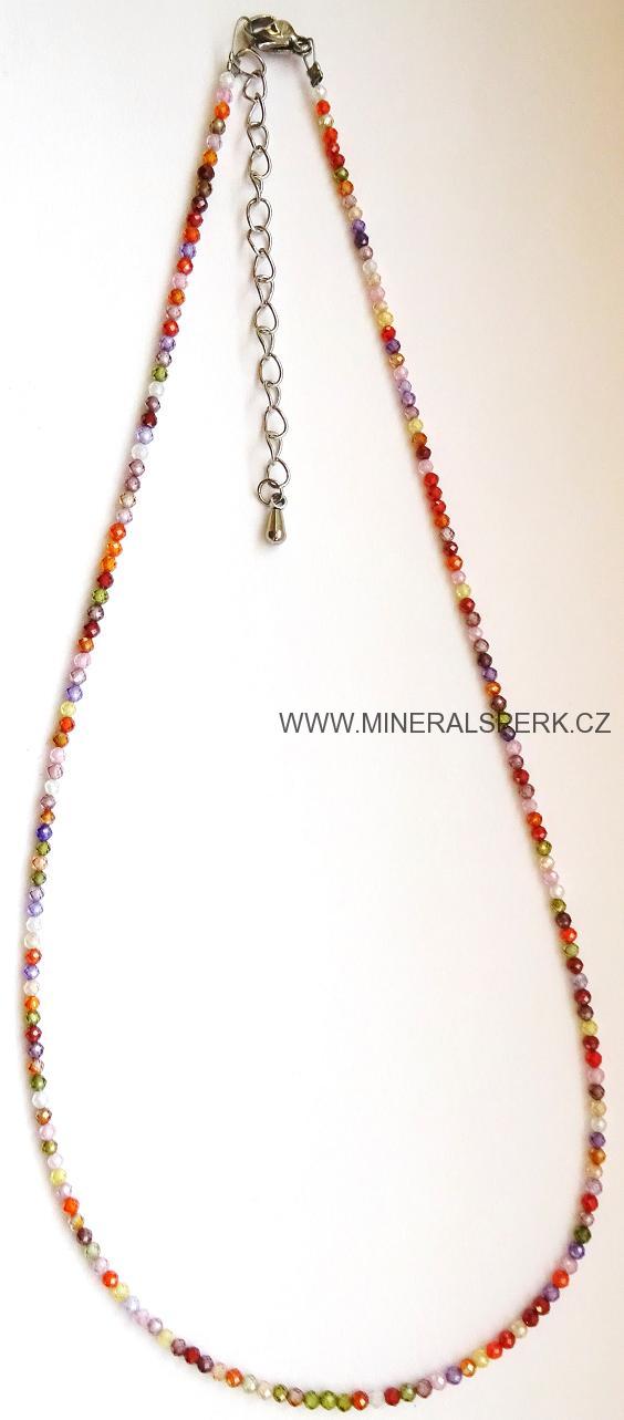 Elegantní náhrdelník z broušeného minerálu zirkon