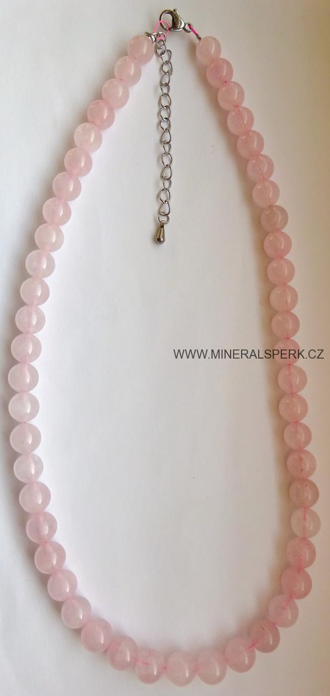 Elegantní náhrdelník z minerálu růženín