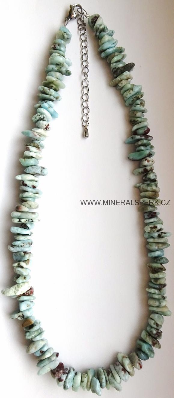 Elegantní náhrdelník z minerálu larimar