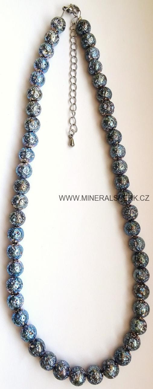 Elegantní náhrdelník z minerálu láva