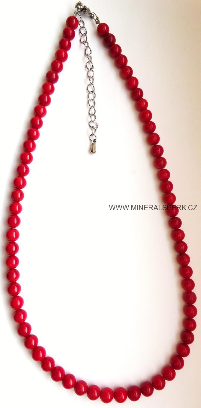Elegantní náhrdelník z minerálu korál