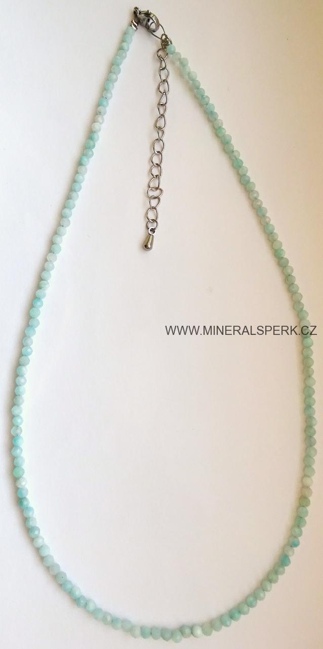 Elegantní náhrdelník z broušeného minerálu amazonit