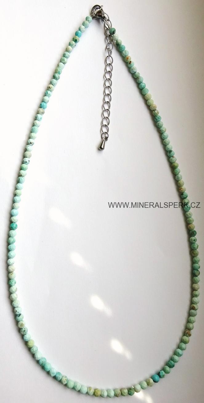 Elegantní náhrdelník z broušeného minerálu tyrkys