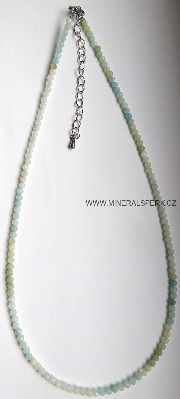 Elegantní náhrdelník z broušeného minerálu modrý opál