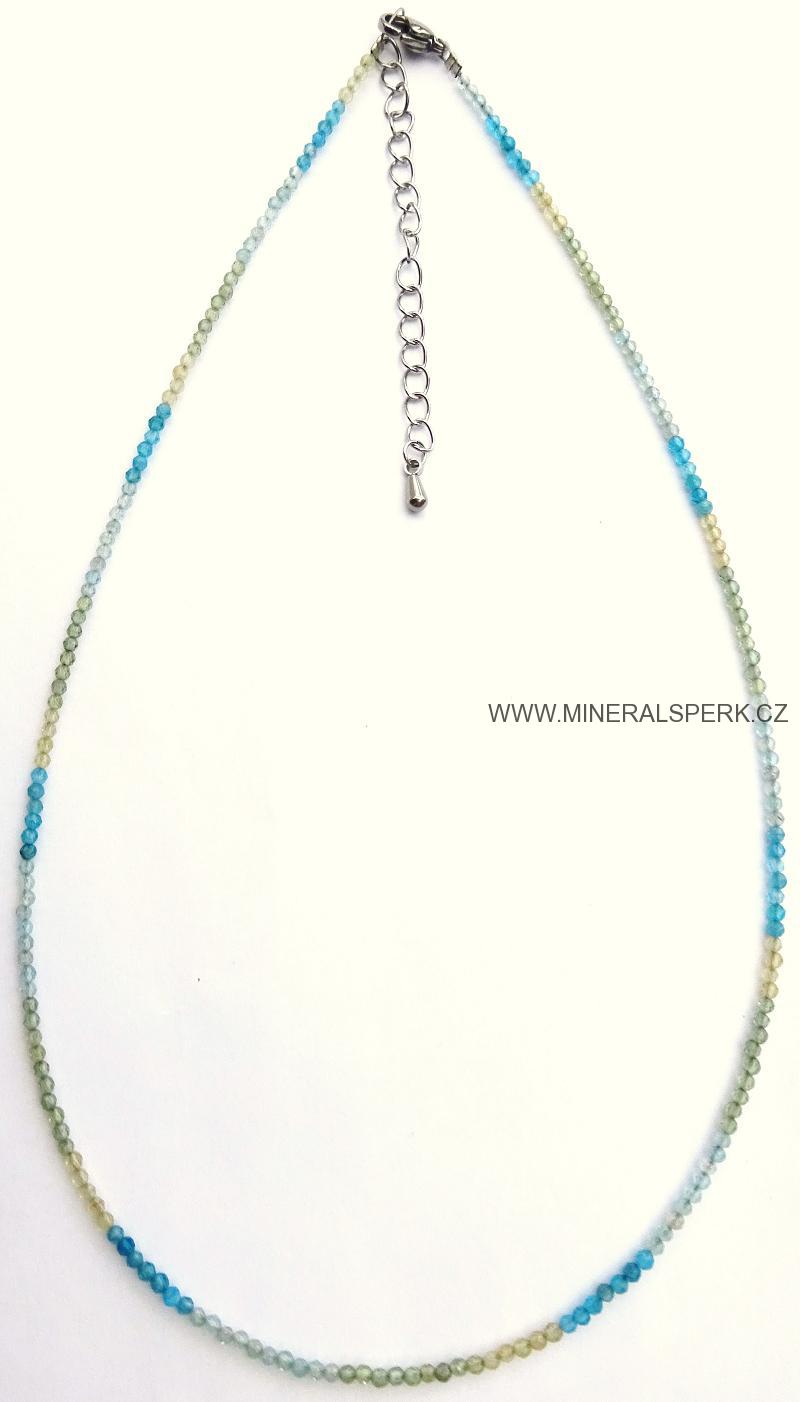 Elegantní náhrdelník z broušeného minerálu apatit