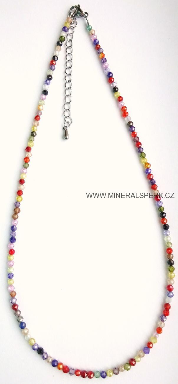 Elegantní náhrdelník z broušeného minerálu zirkon