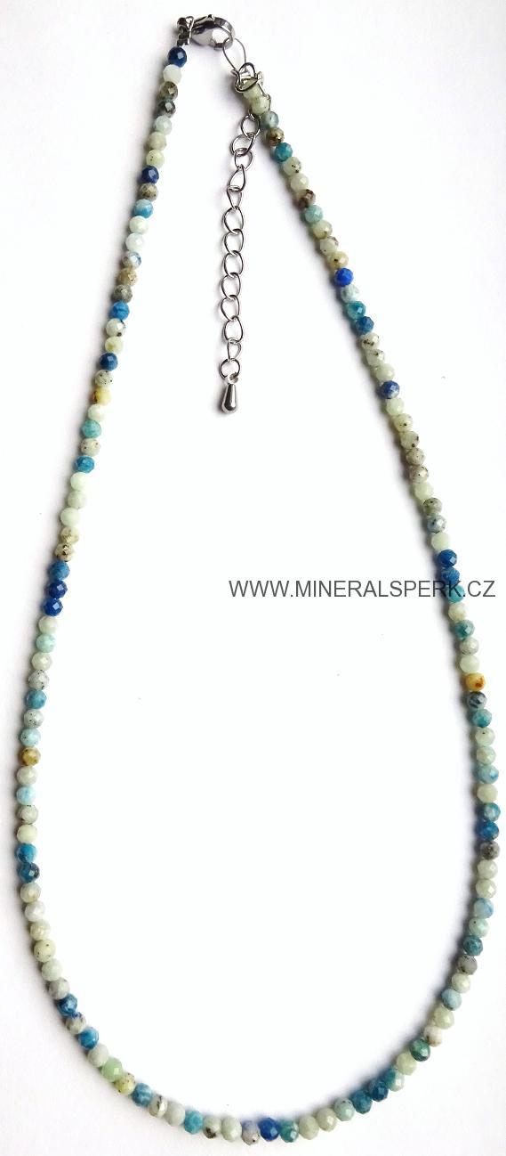 Elegantní náhrdelník z broušeného minerálu hauyn