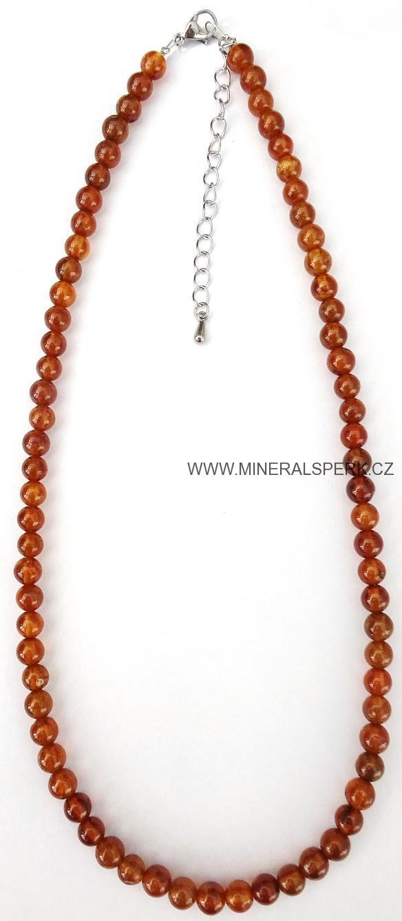 Elegantní náhrdelník z minerálu granát - spessartin