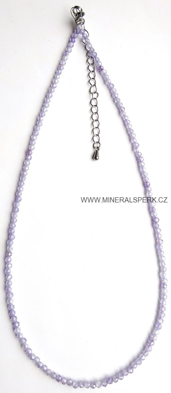 Elegantní náhrdelník z broušeného minerálu zirkon