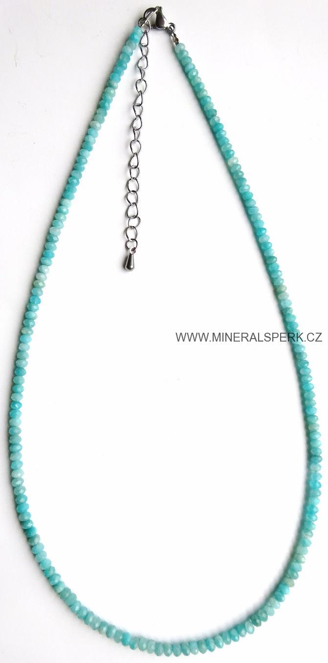 Elegantní náhrdelník z broušeného minerálu amazonit