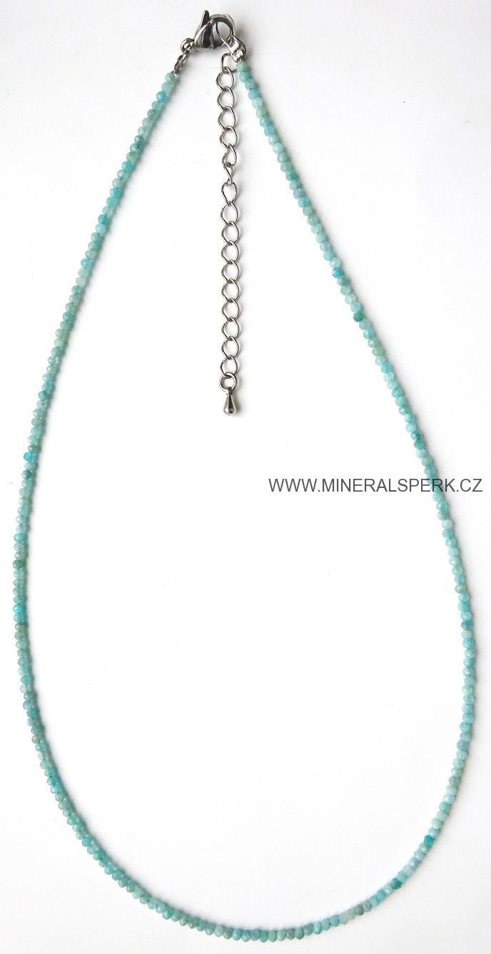 Elegantní náhrdelník z broušeného minerálu amazonit