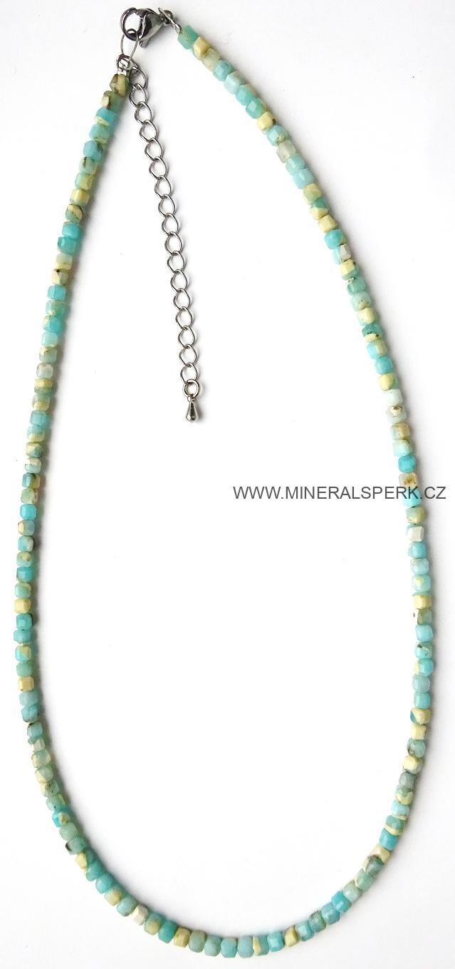 Elegantní náhrdelník z broušeného minerálu amazonit