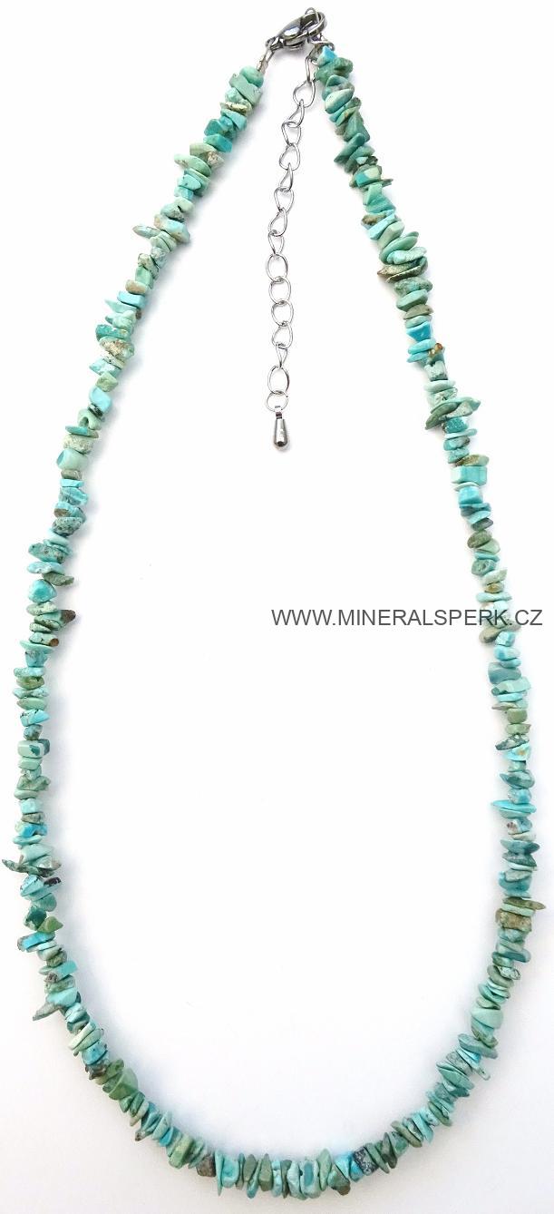 Elegantní náhrdelník z minerálu tyrkys - Hubei