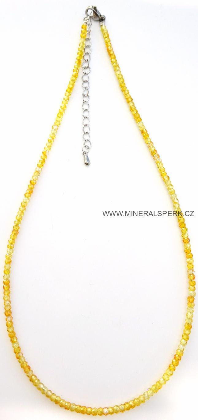 Elegantní náhrdelník z broušeného minerálu kubický zirkon