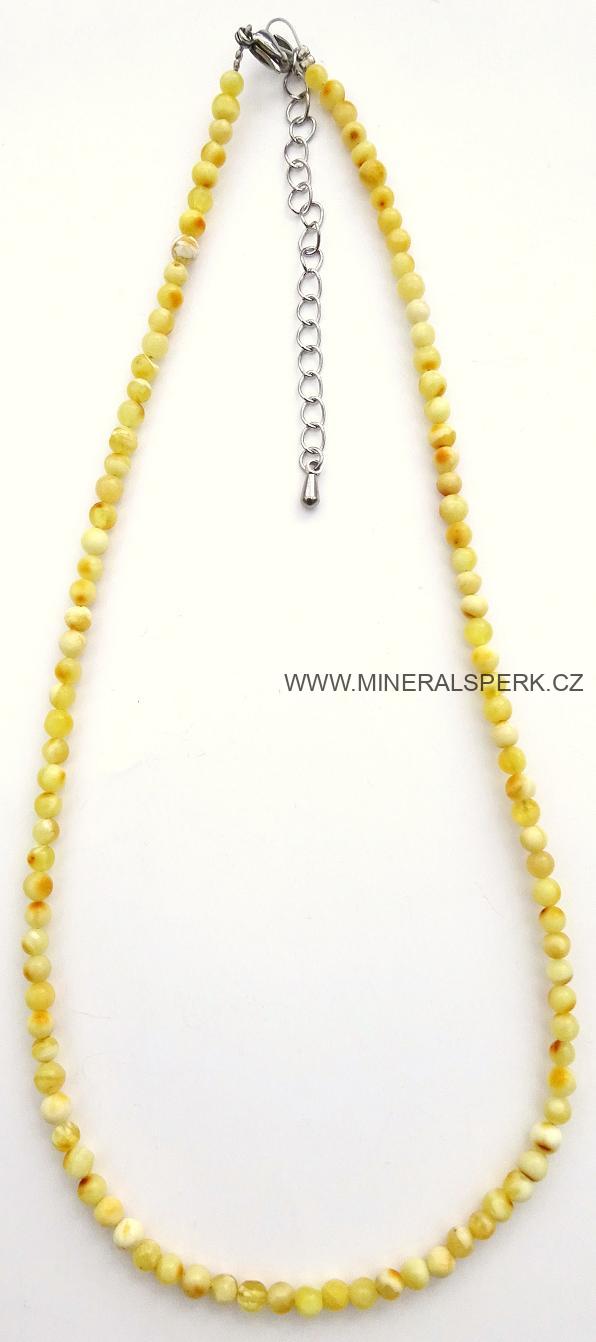 Elegantní náhrdelník z minerálu jantar