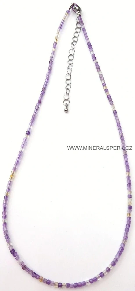 Elegantní náhrdelník z broušeného minerálu ametrín