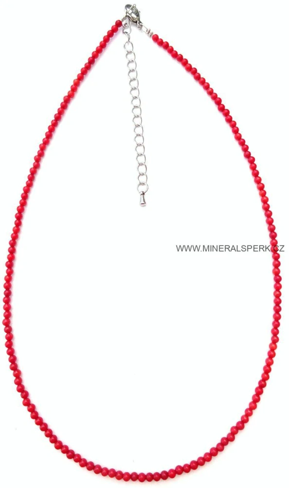 Elegantní náhrdelník z minerálu korál - červený
