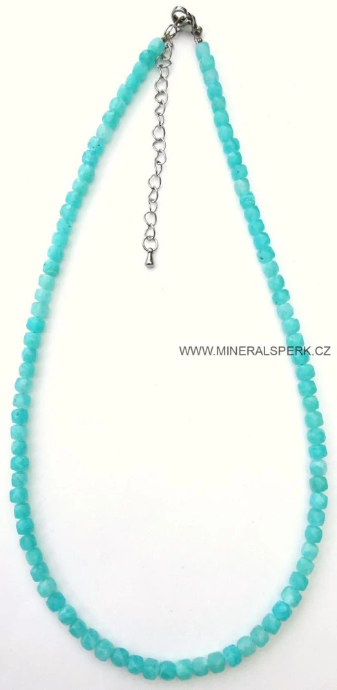 Elegantní náhrdelník z broušeného minerálu amazonit